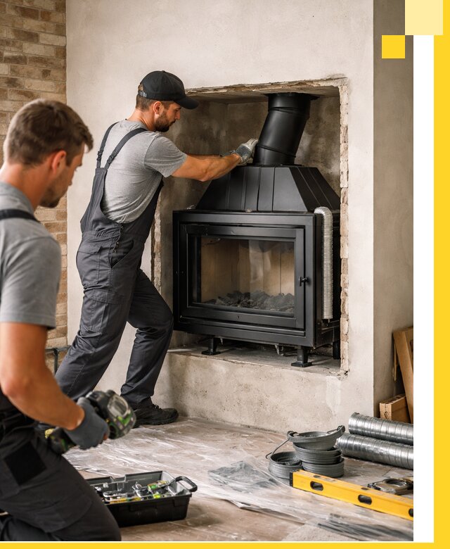 Установка каминных топок в Полевской: монтаж, подключение