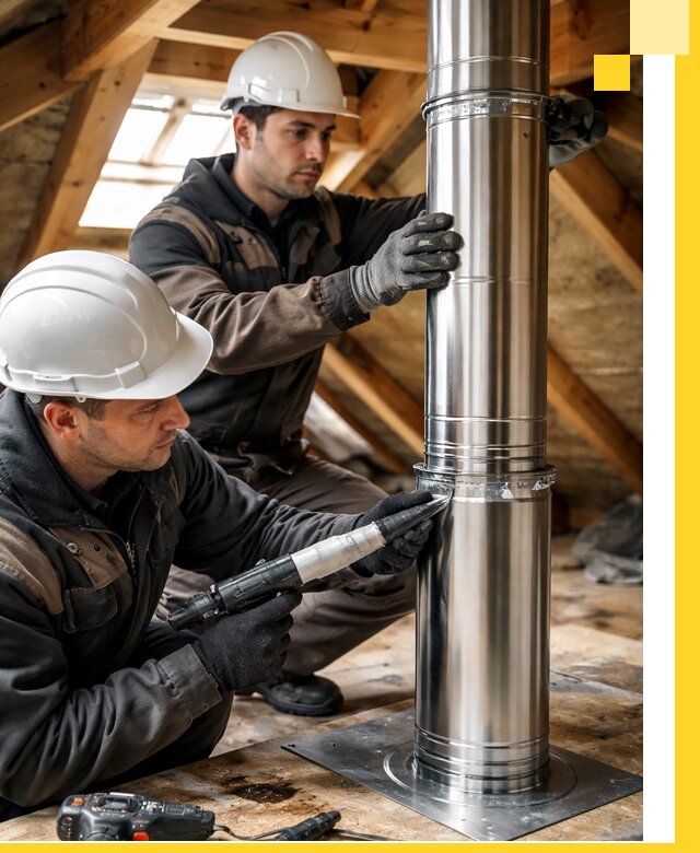 Монтаж дымоходов для каминов в Полевской с гарантией качества