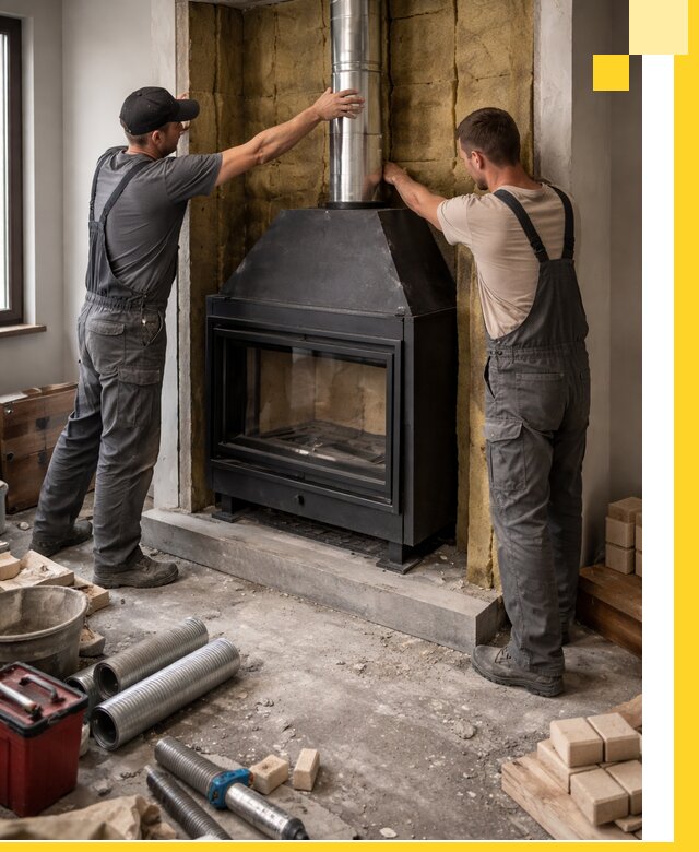 Изготовление и монтаж закрытых каминов в Полевской под ключ