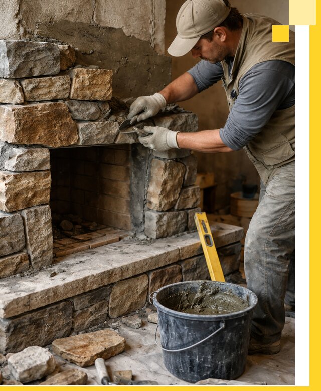 Изготовление и установка каменных каминов под ключ в Полевской