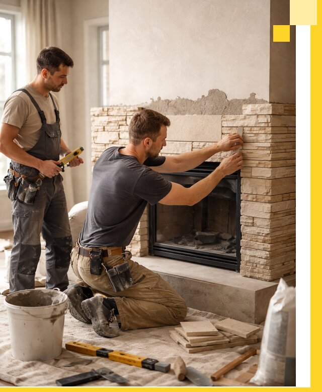 Установка и монтаж каминов для загородного дома в Полевской