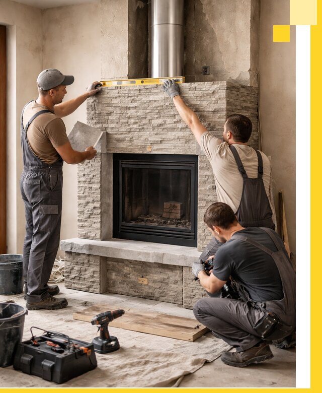 Профессиональный монтаж каминов под ключ в Полевской для дома