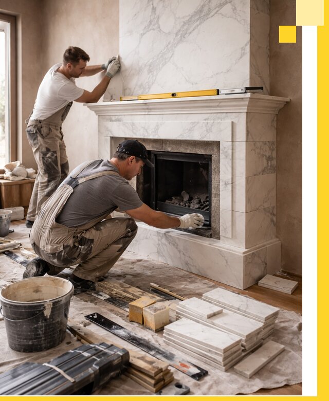 Отделка каминов в Полевской качественные облицовочные работы