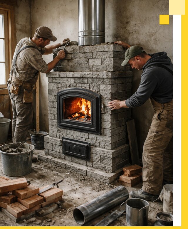 Производство, поставка и монтаж дровяных печей в Полевской