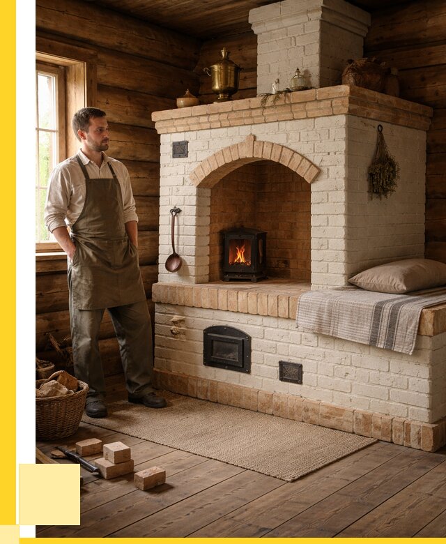 Русские печи с лежанкой под ключ в Полевской от 153975 р. ЭриданПлв