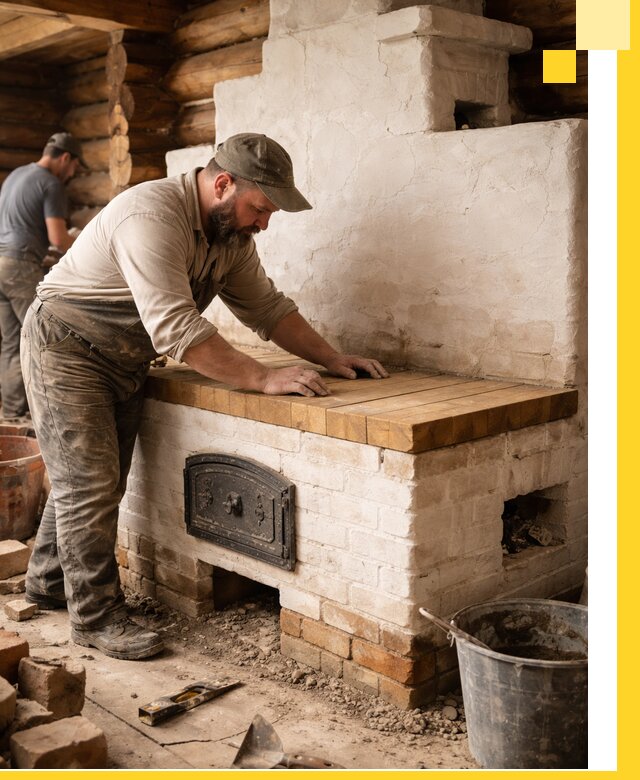 Проектирование и установка русской печи с лежанкой в Полевской