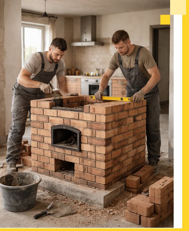 Установка и монтаж печей в частном доме в Полевской под ключ