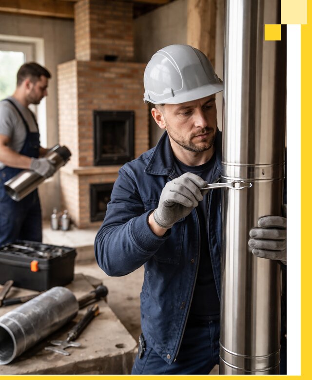 Профессиональный монтаж дымоходов для печей в Полевской