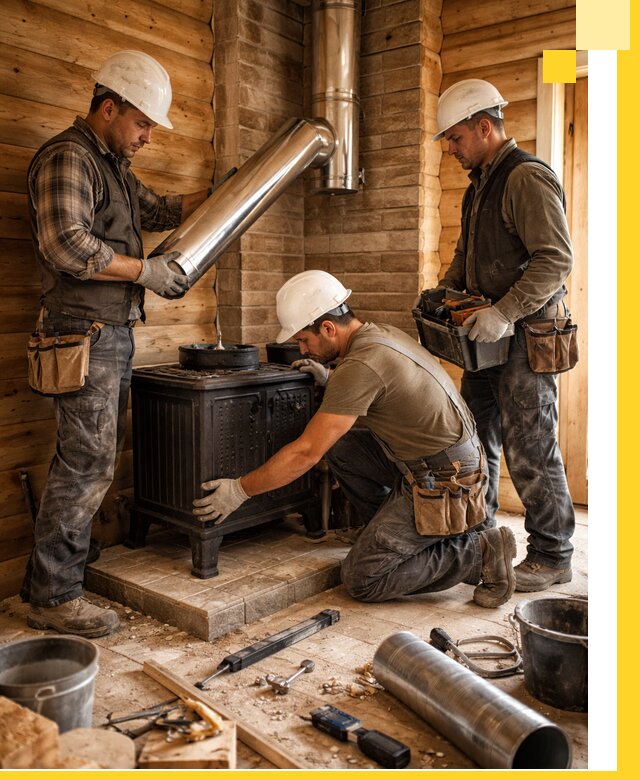 Профессиональный монтаж банных печей и дымоходов в Полевской