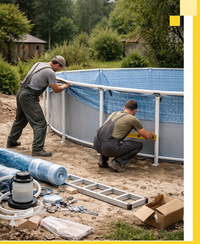 Установка и монтаж каркасных бассейнов в Полевской под ключ