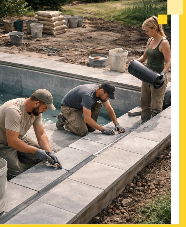 Строительство и монтаж уличных бассейнов под ключ в Полевской