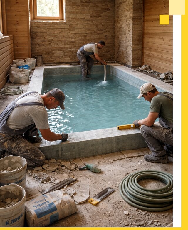 Проектирование и строительство бассейнов для бани в Полевской