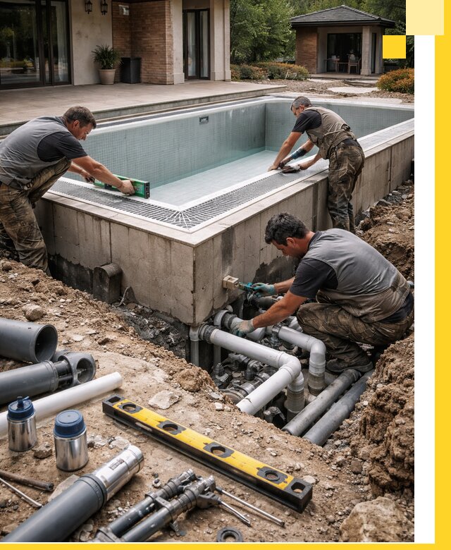 Строительство переливных бассейнов в Полевской под ключ