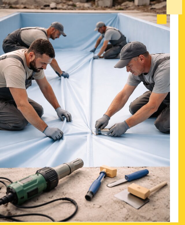 ПВХ пленка для бассейнов с монтажом и гарантией в Полевской