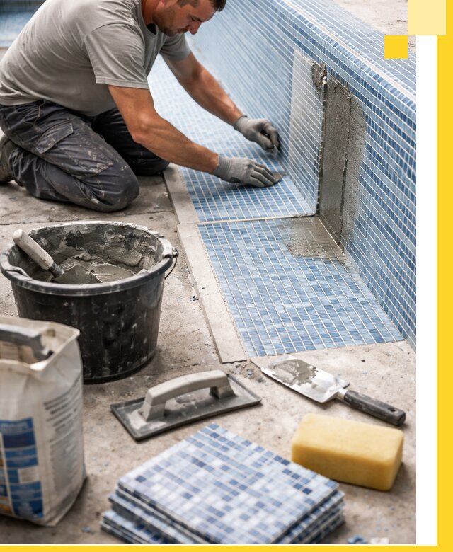 Укладка и ремонт мозаики для бассейнов под ключ в Полевской