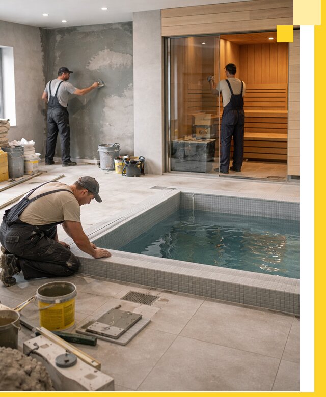 Проектирование и строительство сауны с бассейном в Полевской