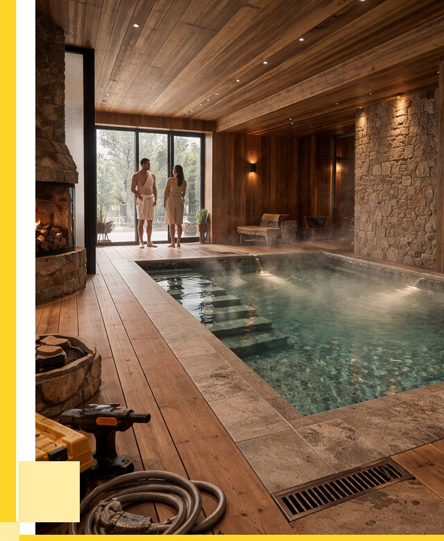 Проекты бань с бассейном под ключ в Полевской от 76988 р., ЭриданПлв