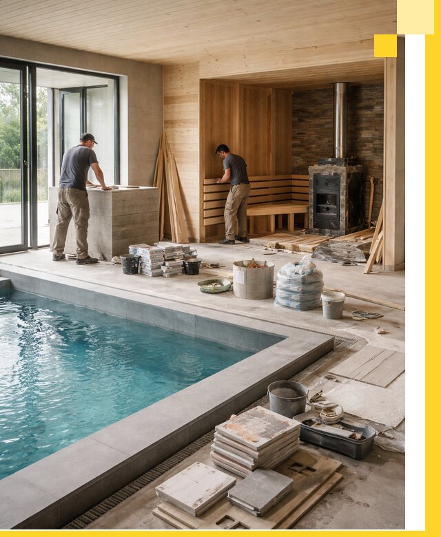 Проектирование и строительство бань с бассейном в Полевской