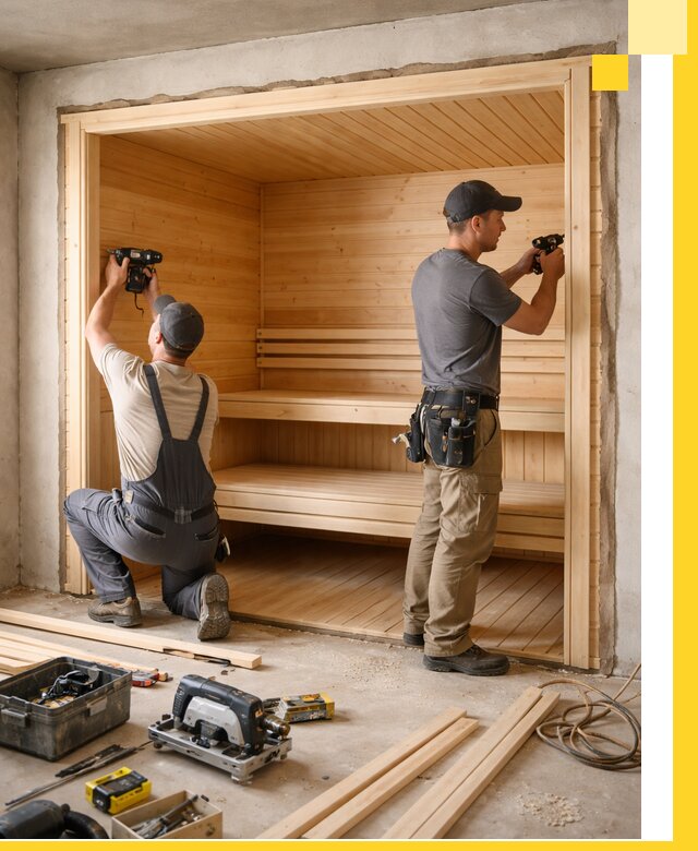 Монтаж саун под ключ в Полевской — проектирование и установка