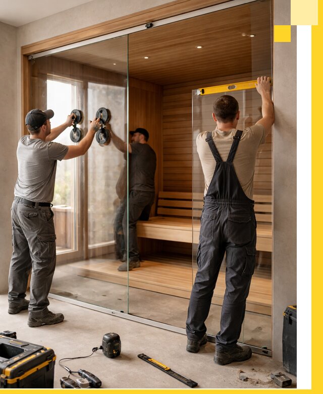 Производство и монтаж стеклянных саун под ключ в Полевской