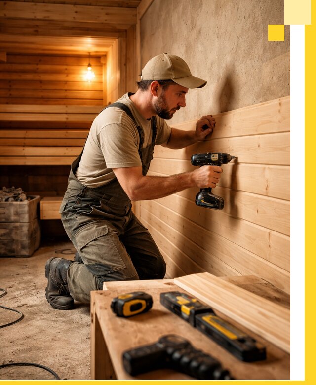 Профессиональная внутренняя отделка бани в Полевской под ключ