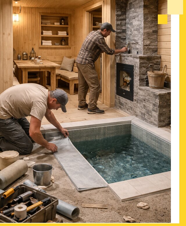 Строительство бань с комнатой отдыха под ключ в Полевской