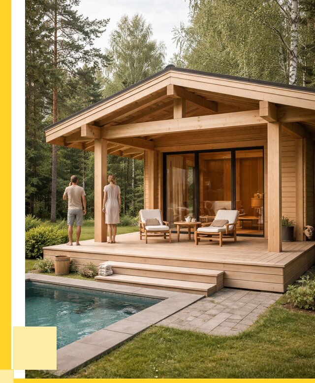 Бани с террасой под ключ в Полевской от 615900 р. | ЭриданПлв