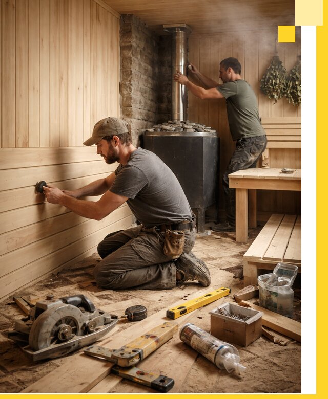 Полное строительство и оснащение парных под ключ в Полевской