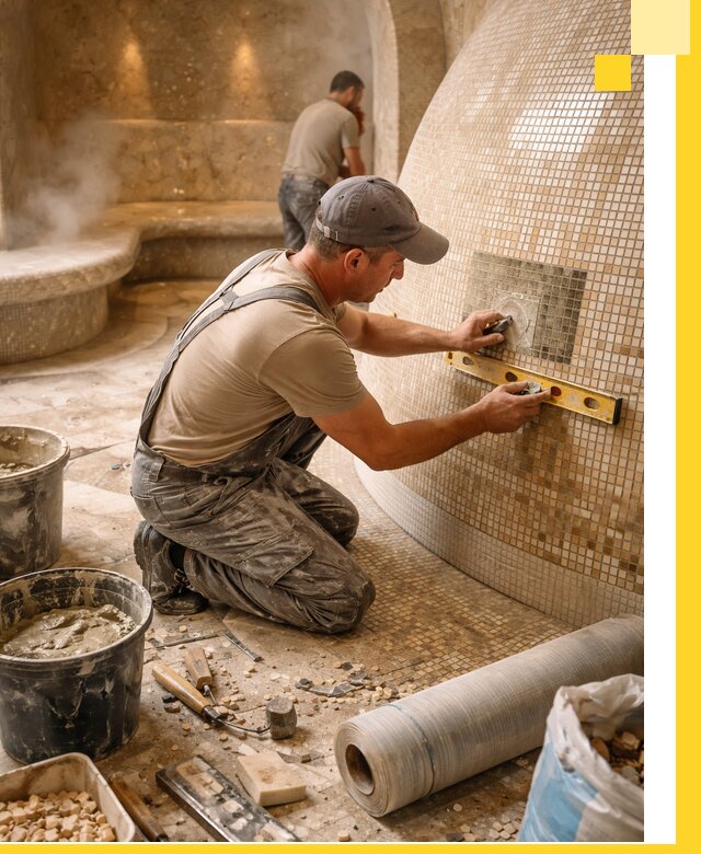 Хамам под ключ в Полевской: проектирование, строительство, отделка