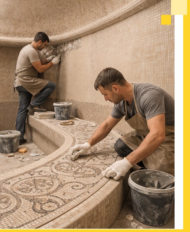 Плитка для хамама в Полевской, укладка, подбор и поставка